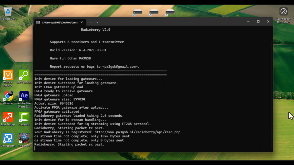 the raduioberry juice boarded driver setup