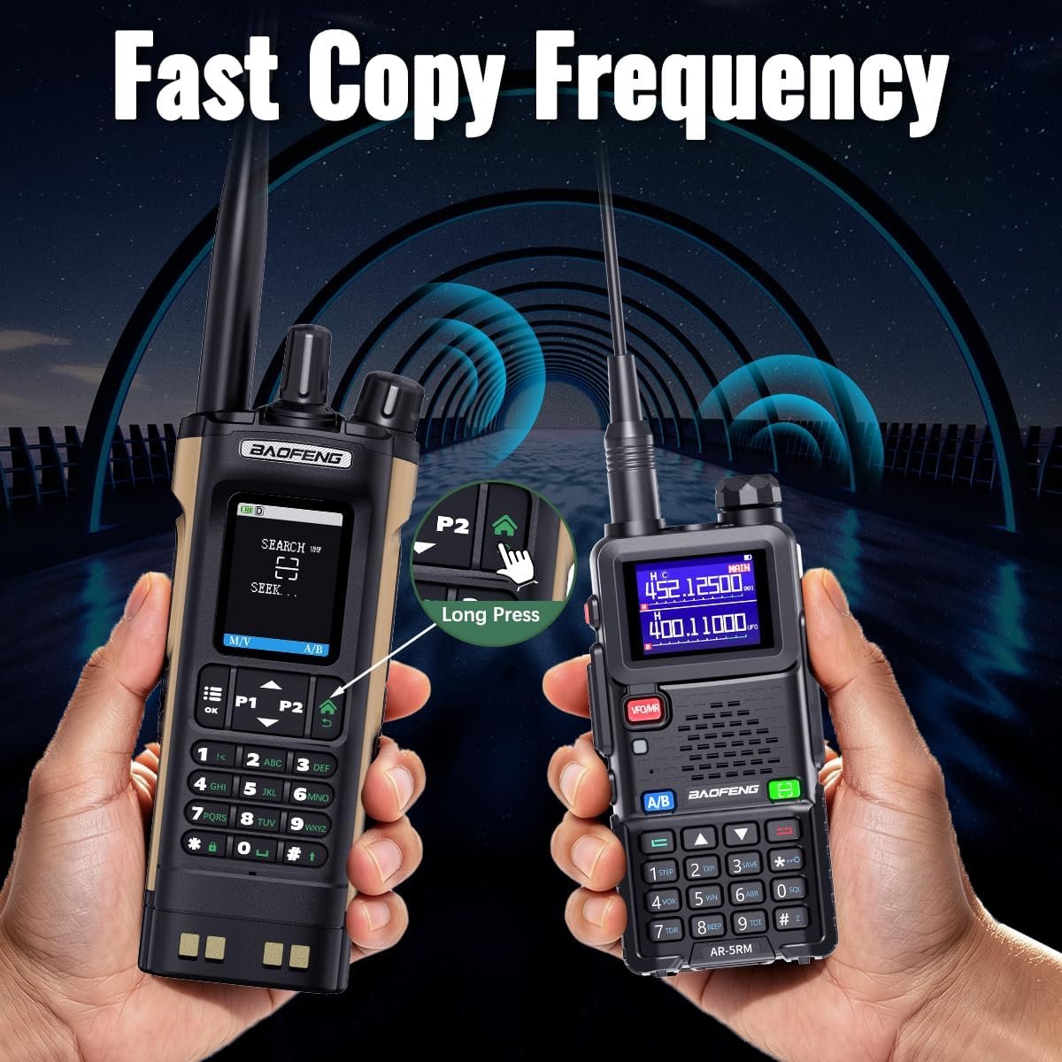 1793016397 BAOFENG GMRS Radio Handheld Radio Rechargeable GM32 Walkie Talkies Long Range for Adults NOAA Weather Emergency GMRS Repeater Two Way Radio with USB C Charger for Off Road Trips Survival