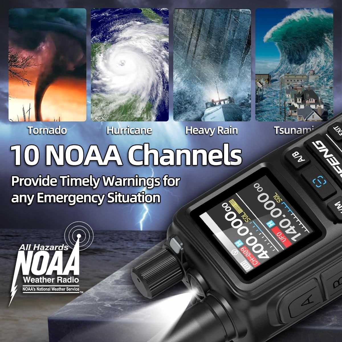 1793031886 Baofeng UV 5R Mini Ham Radio Long Range Handheld Rechargeable Walkie Talkies for Adults APP Programming NOAA Weather UV5R 5RM Two Way Radio with Earpiece USB C Charger for Survival Hunting