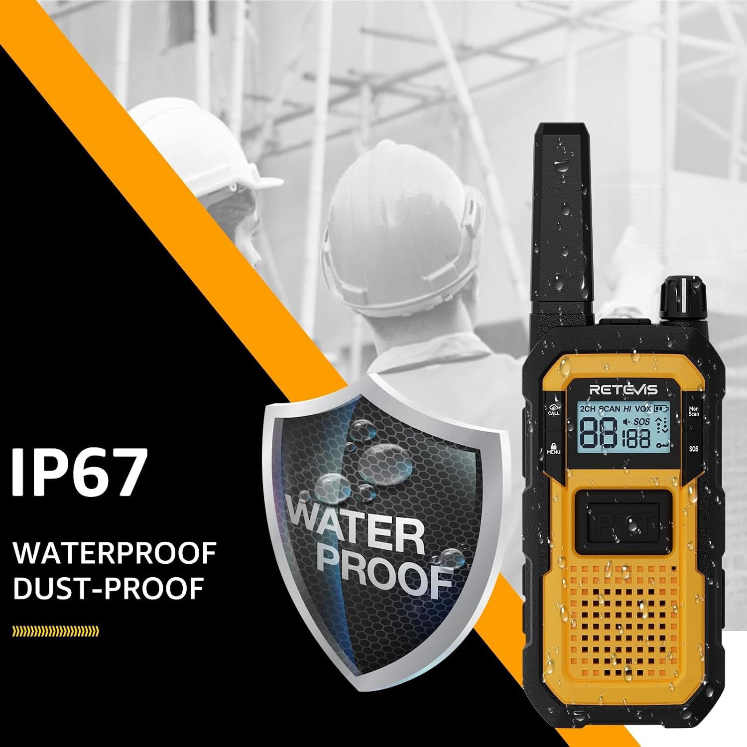1793032768 Retevis RB48 Military Standard IP67 Waterproof Walkie Talkies Long Range