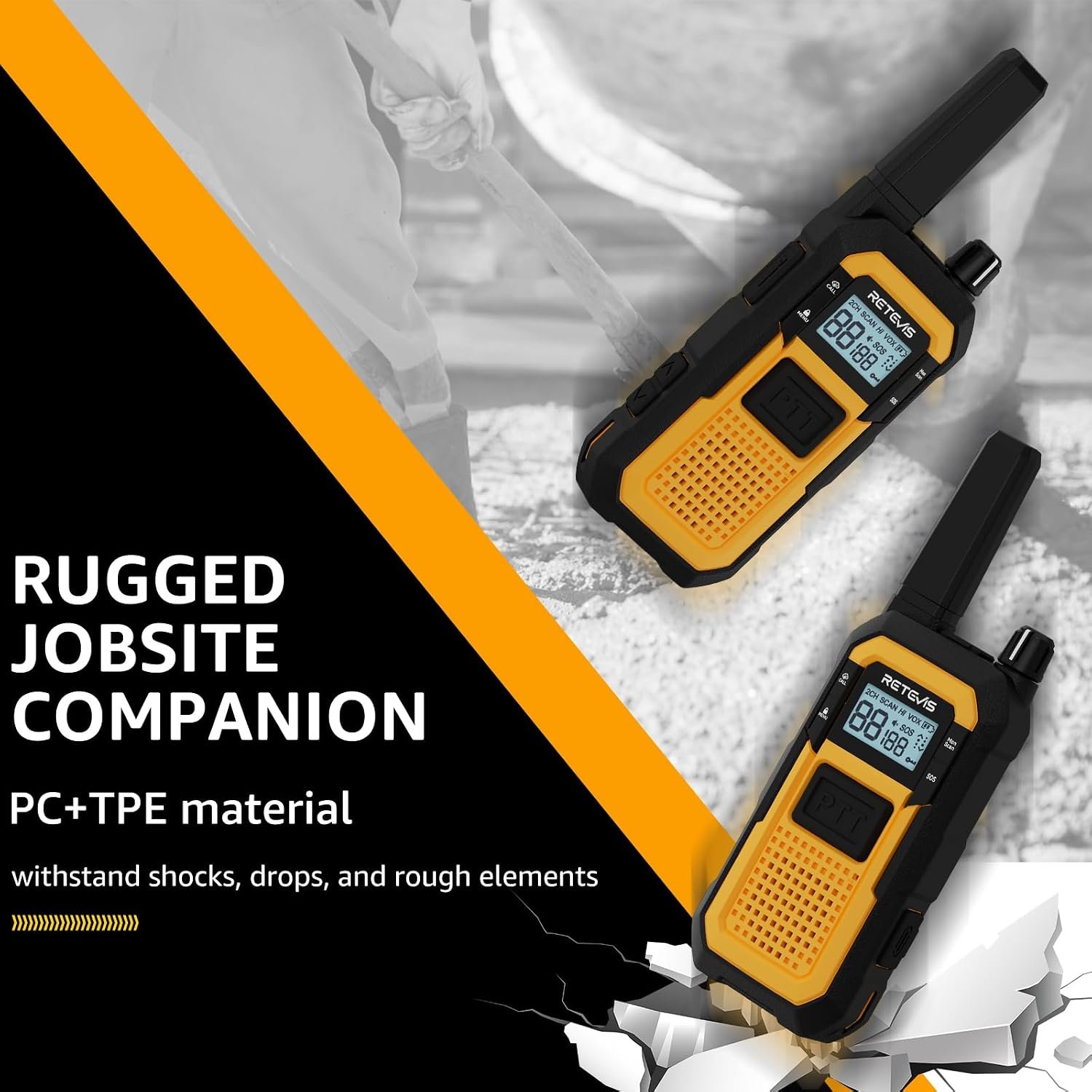 1793032769 Retevis RB48 Military Standard IP67 Waterproof Walkie Talkies Long Range