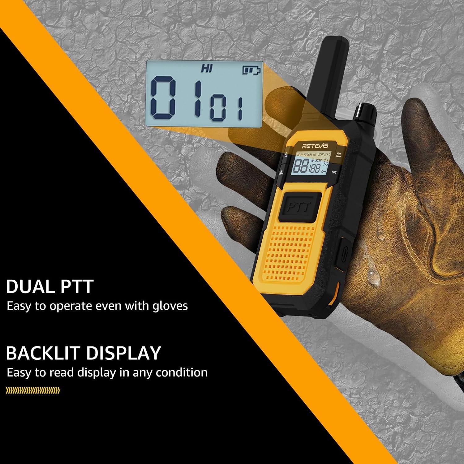 1793032773 Retevis RB48 Military Standard IP67 Waterproof Walkie Talkies Long Range