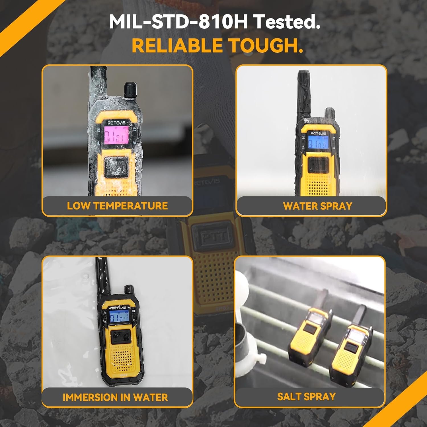 1793032787 Retevis RB48 FRS Walkie Talkies Long RangeMil Standards 810H Two Way Radio