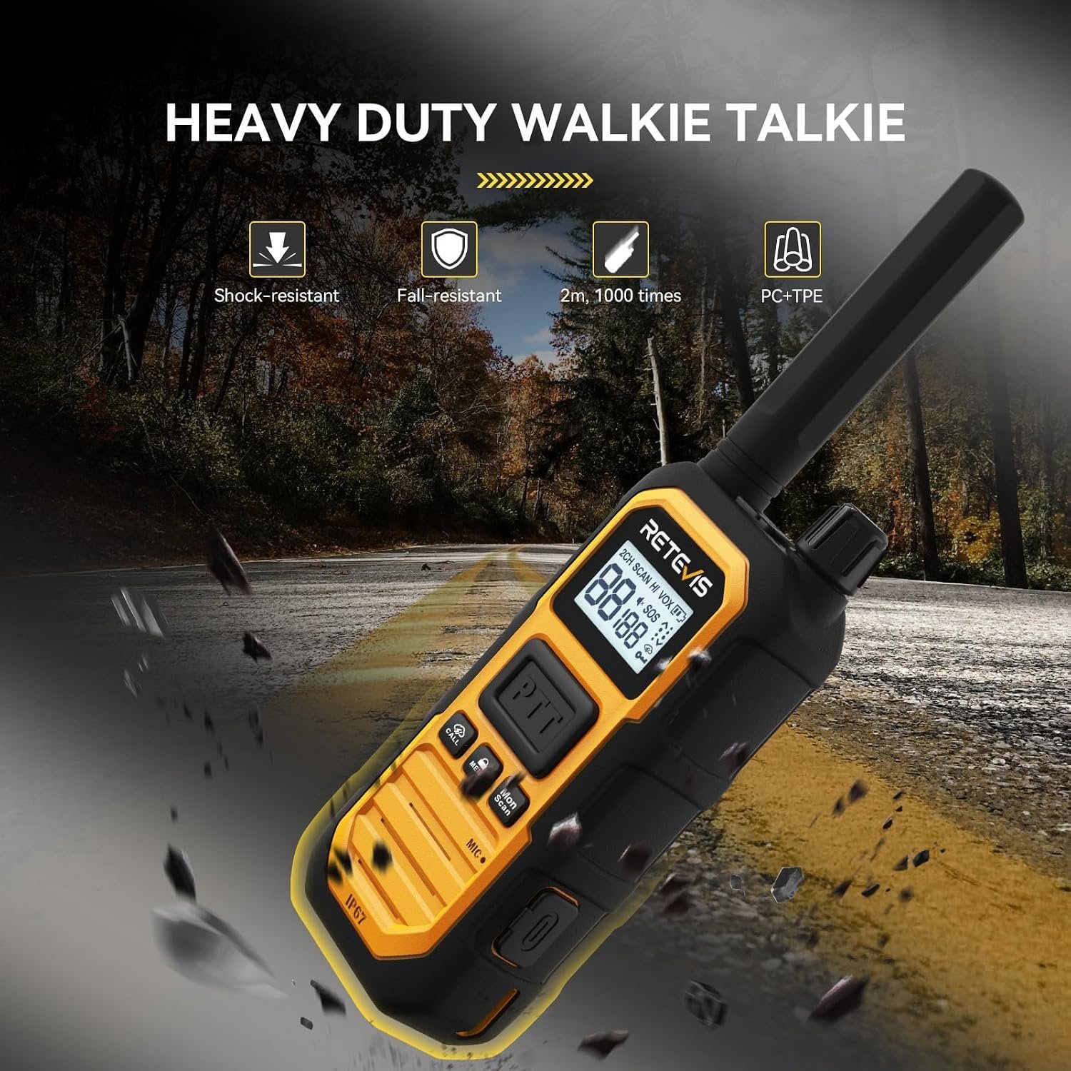 1793041354 Retevis RB48PLUS GMRS Walkie Talkies Long RangeIP67 Waterproof 2 Way Radio