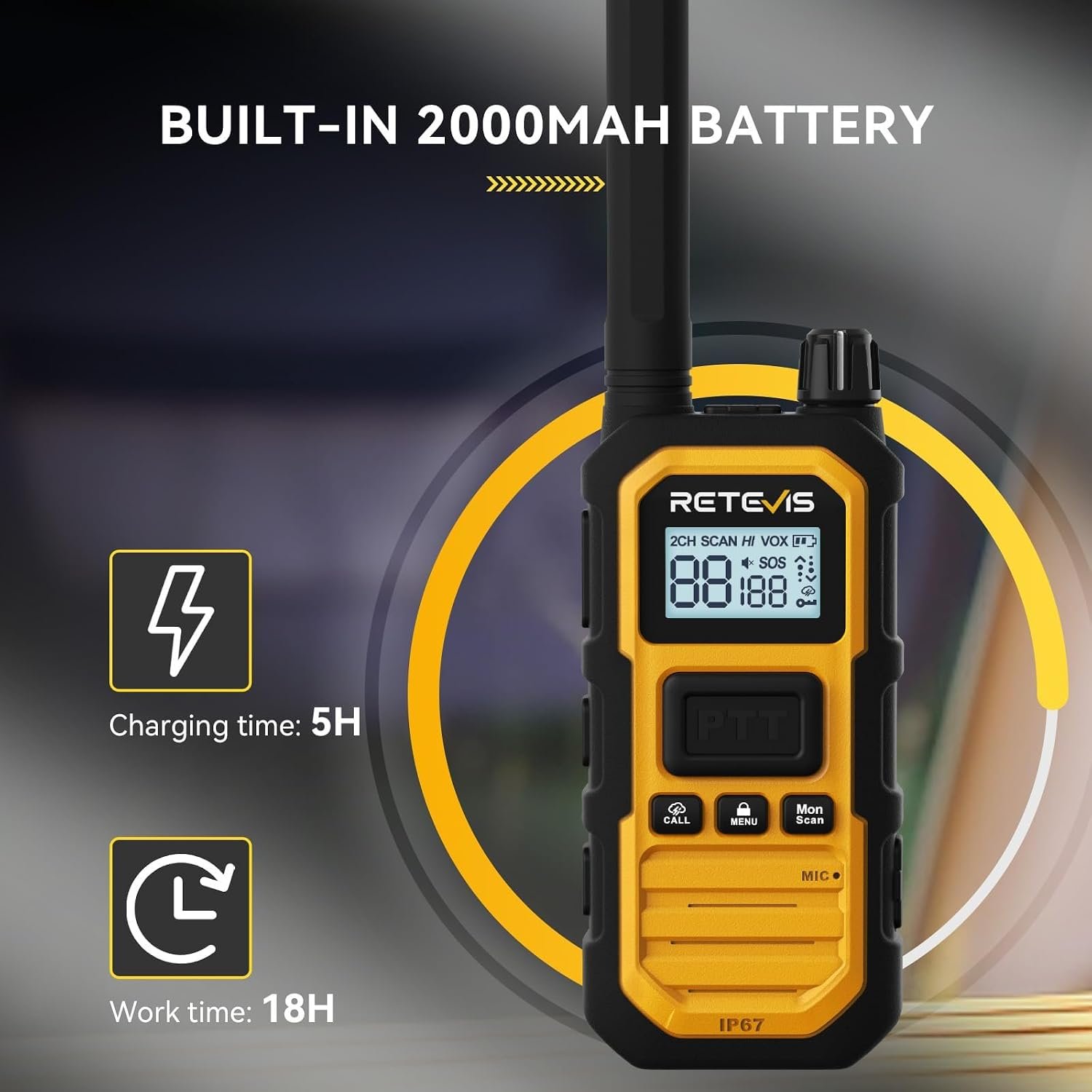 1793041357 Retevis RB48PLUS GMRS Walkie Talkies Long RangeIP67 Waterproof 2 Way Radio