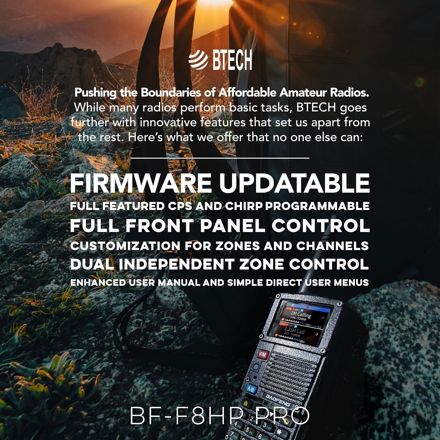 1793043799 BAOFENG BF F8HP PRO Tri Band Ham Radio Clear English Menus 1000 Memories Updatable Firmware Airband NOAA Reception USB C Charging