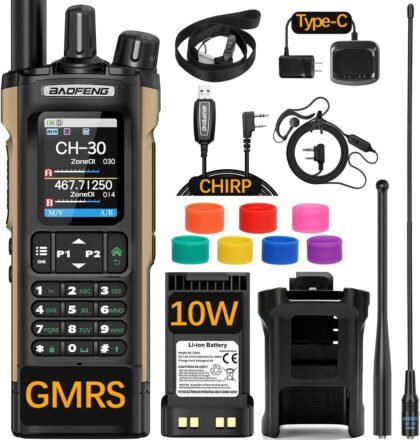 BAOFENG GMRS Radio Handheld Radio, Rechargeable GM32 Walkie Talkies Long Range for Adults, NOAA Weather Emergency GMRS Repeater Two Way Radio with USB-C Charger for Off-Road Trips Survival