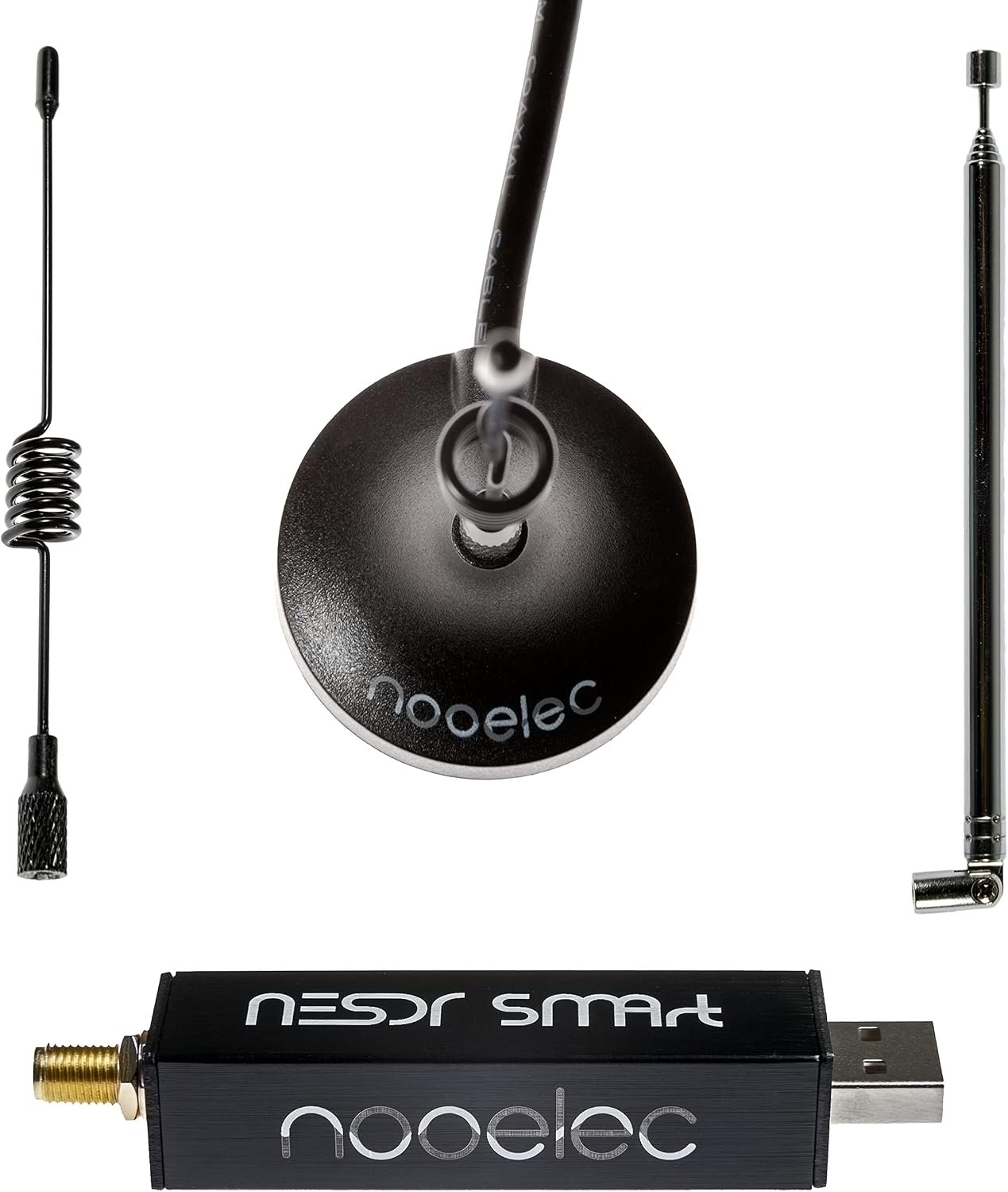 Nooelec NESDR SMArt HF Bundle 100kHz 1 7GHz Software Defined Radio Set for HFUHFVHF Including RTL SDR Assembled Ham It Up Upconverter Balun Adapters