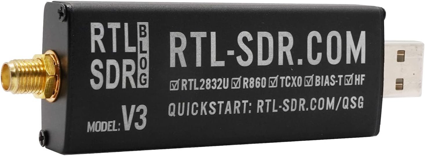 RTL SDR Blog V3 R860 RTL2832U 1PPM TCXO SMA Software Defined Radio Dongle Only Black