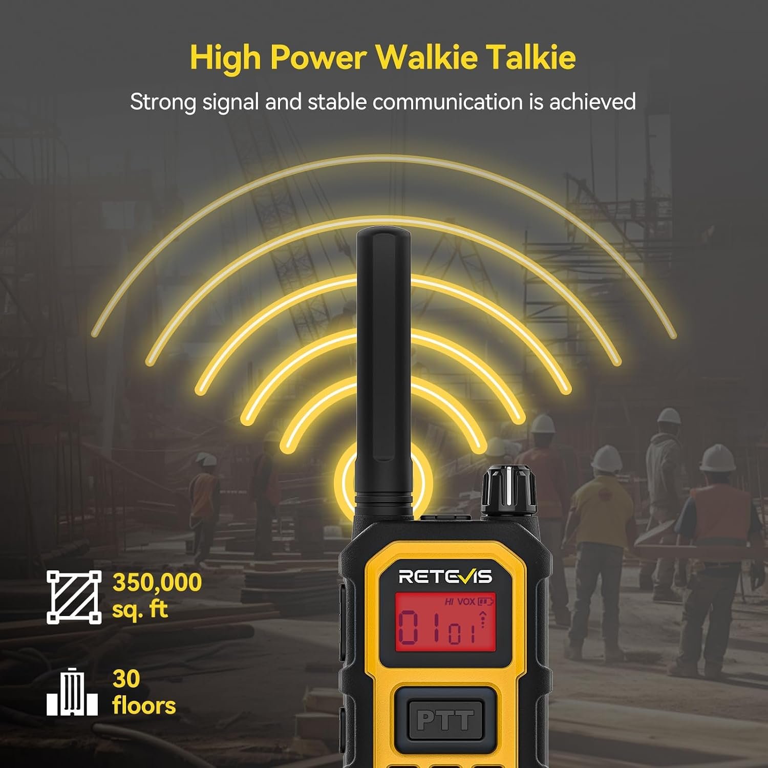 Retevis RB48 Plus GMRS Walkie Talkies Long Range for Industrial 4 Pack
